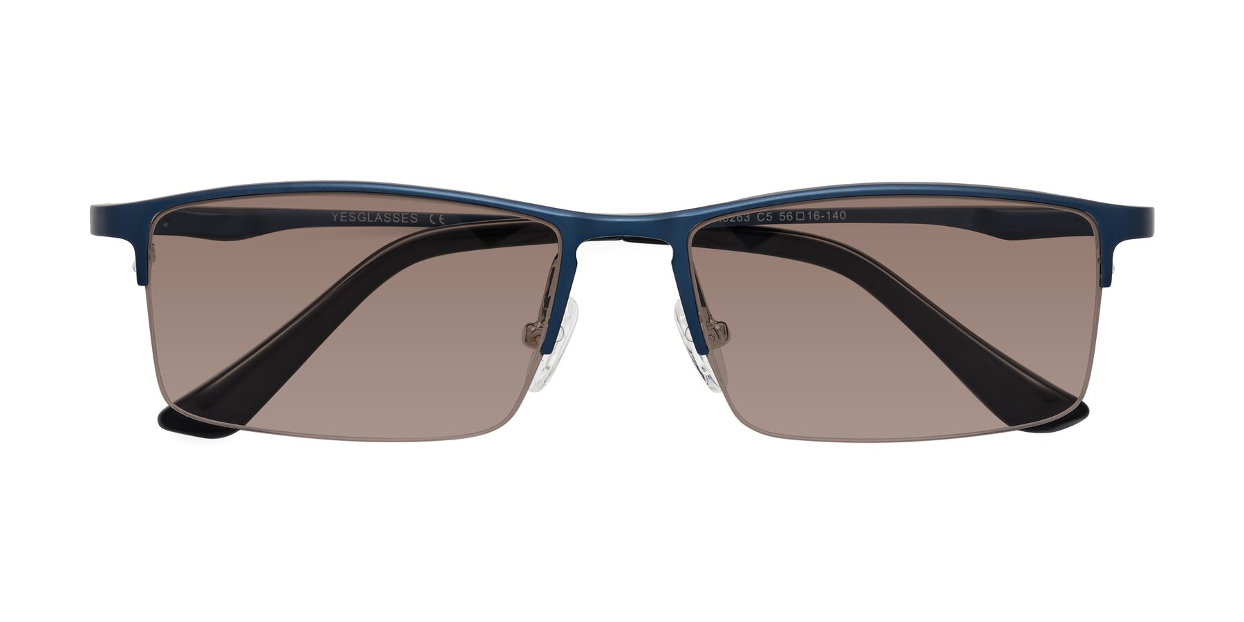 Folded Front of CX6263 in Blue with Medium Brown Tinted Lenses