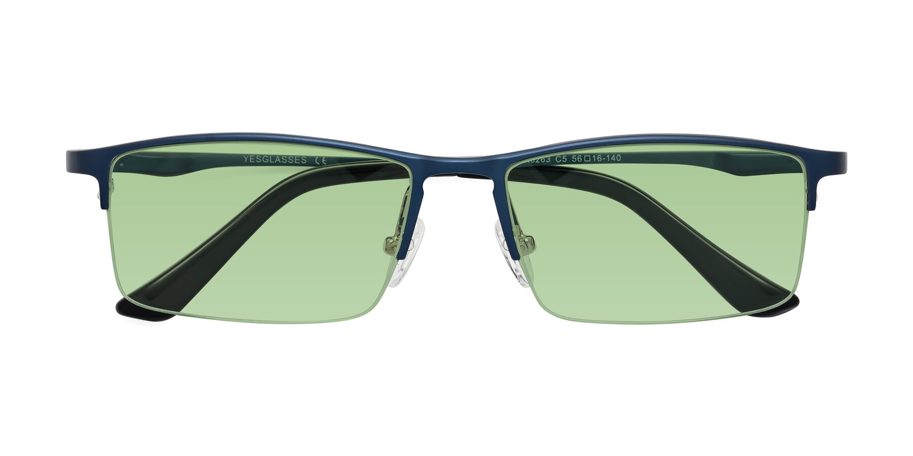Folded Front of CX6263 in Blue with Medium Green Tinted Lenses
