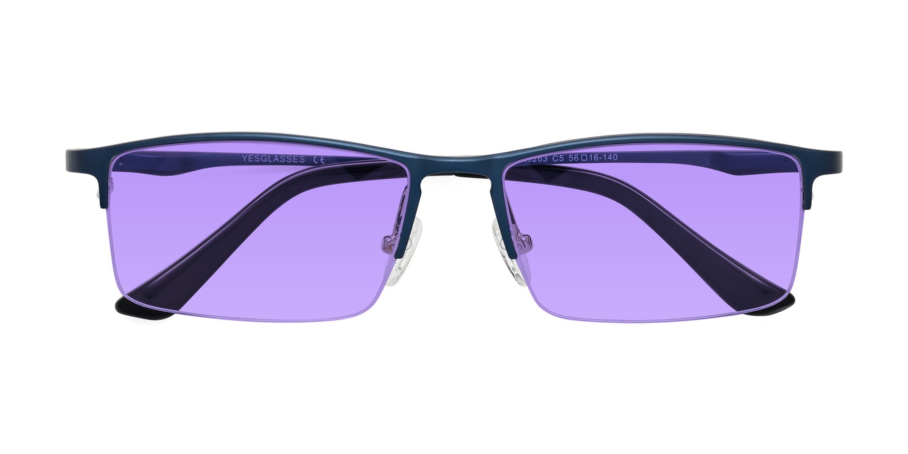 Folded Front of CX6263 in Blue with Medium Purple Tinted Lenses