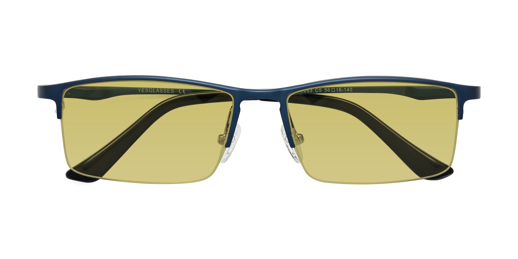 Folded Front of CX6263 in Blue with Medium Champagne Tinted Lenses