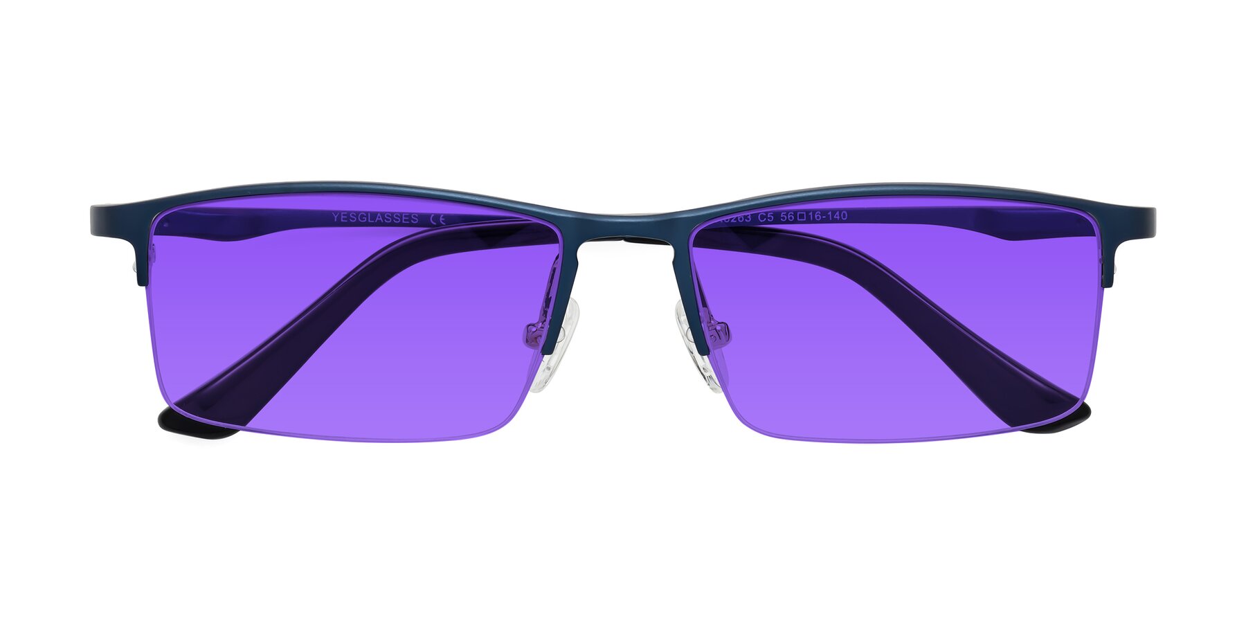 Folded Front of CX6263 in Blue with Purple Tinted Lenses