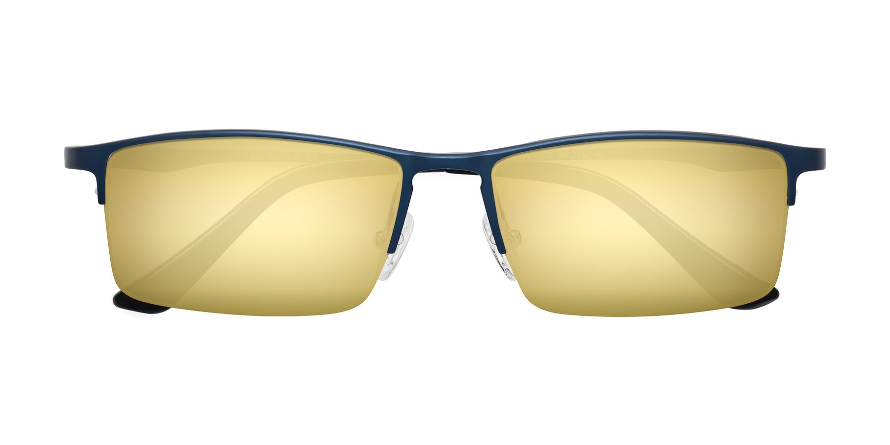 Folded Front of CX6263 in Blue with Gold Mirrored Lenses