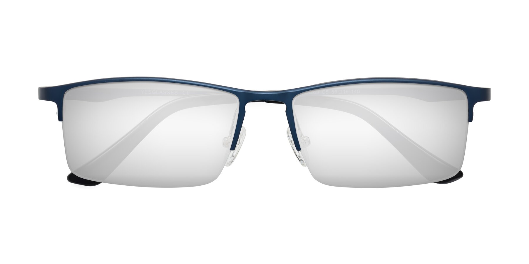 Folded Front of CX6263 in Blue with Silver Mirrored Lenses