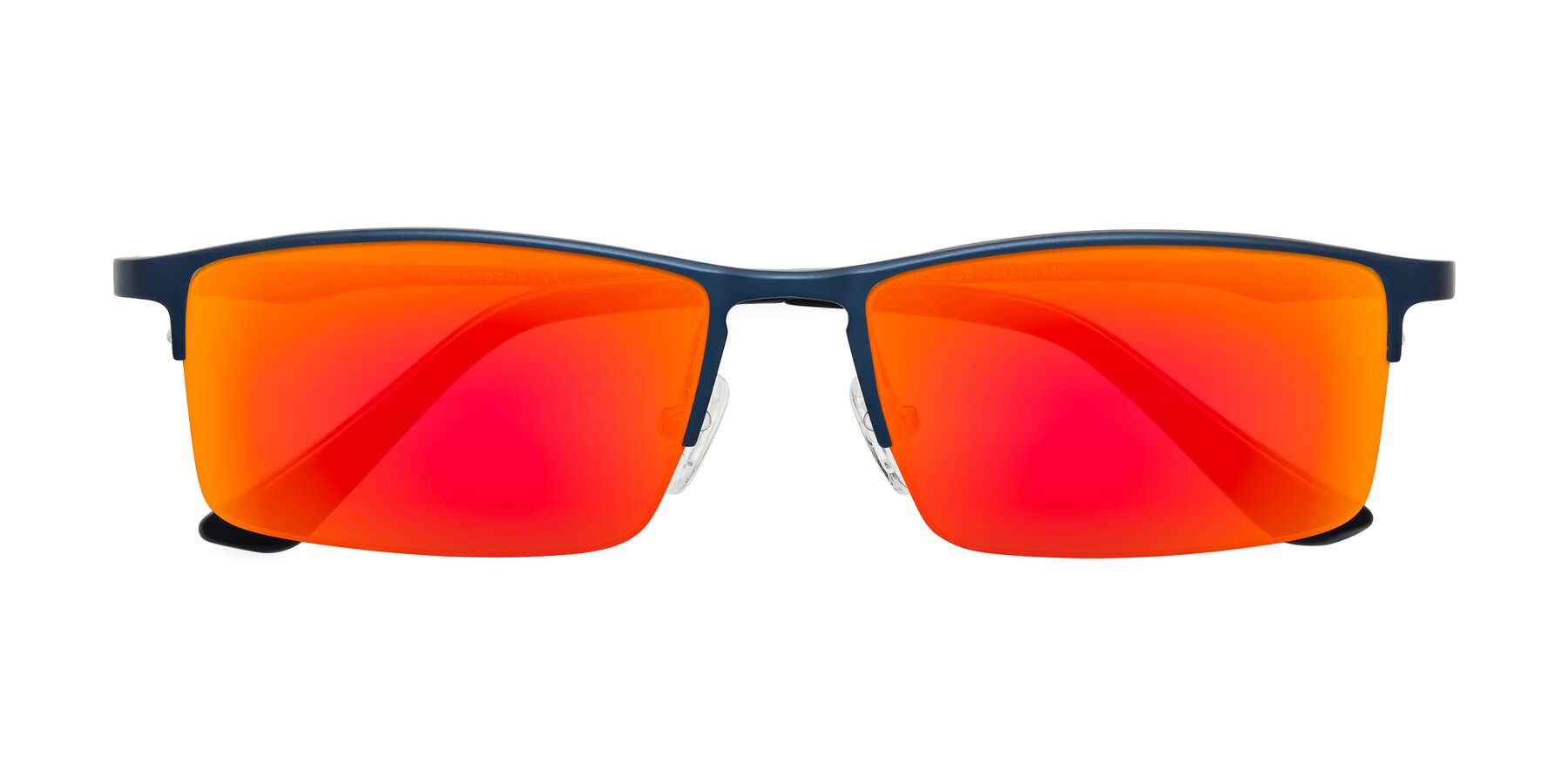 Folded Front of CX6263 in Blue with Red Gold Mirrored Lenses