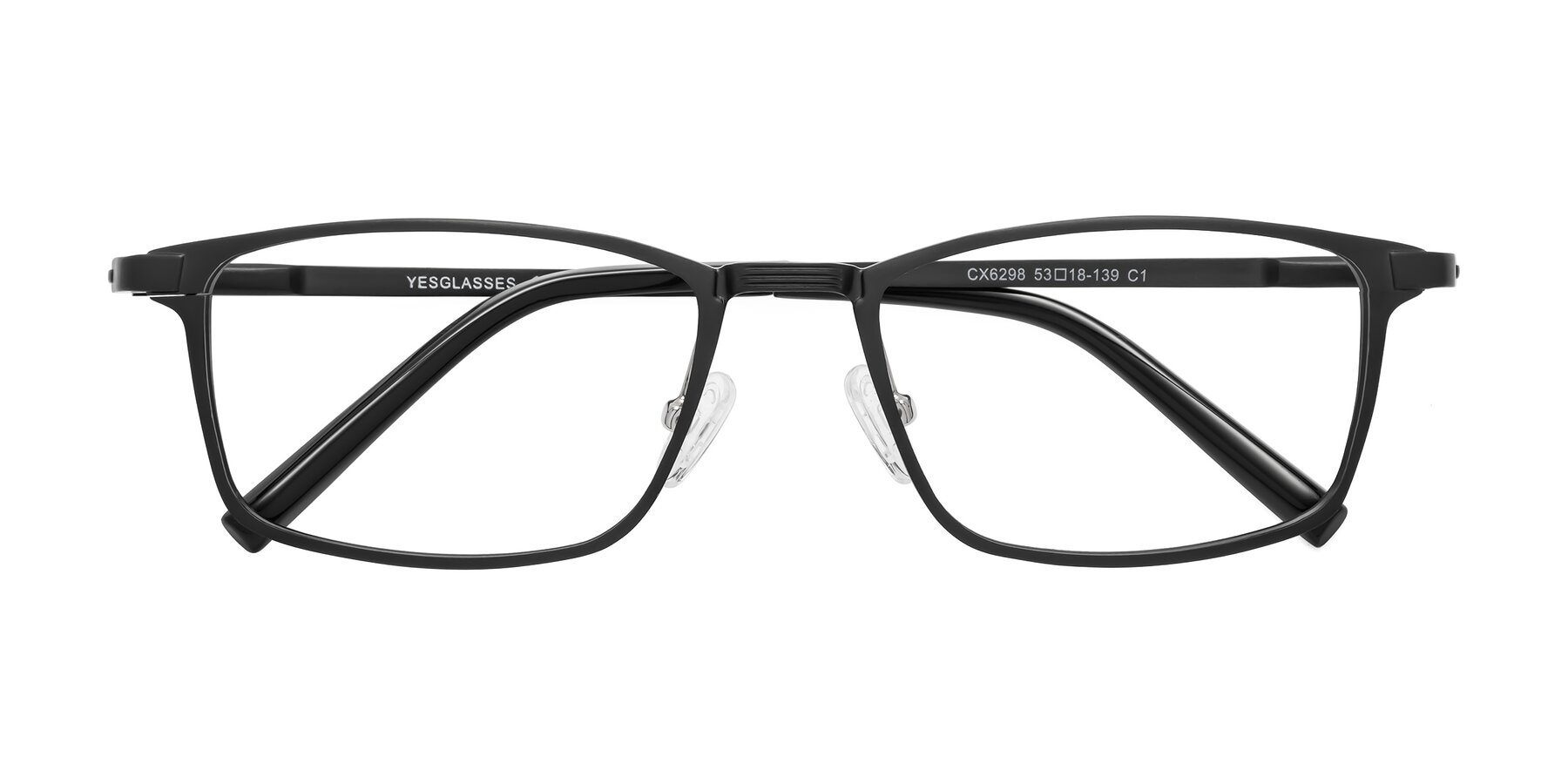 Folded Front of CX6298 in Black with Clear Blue Light Blocking Lenses