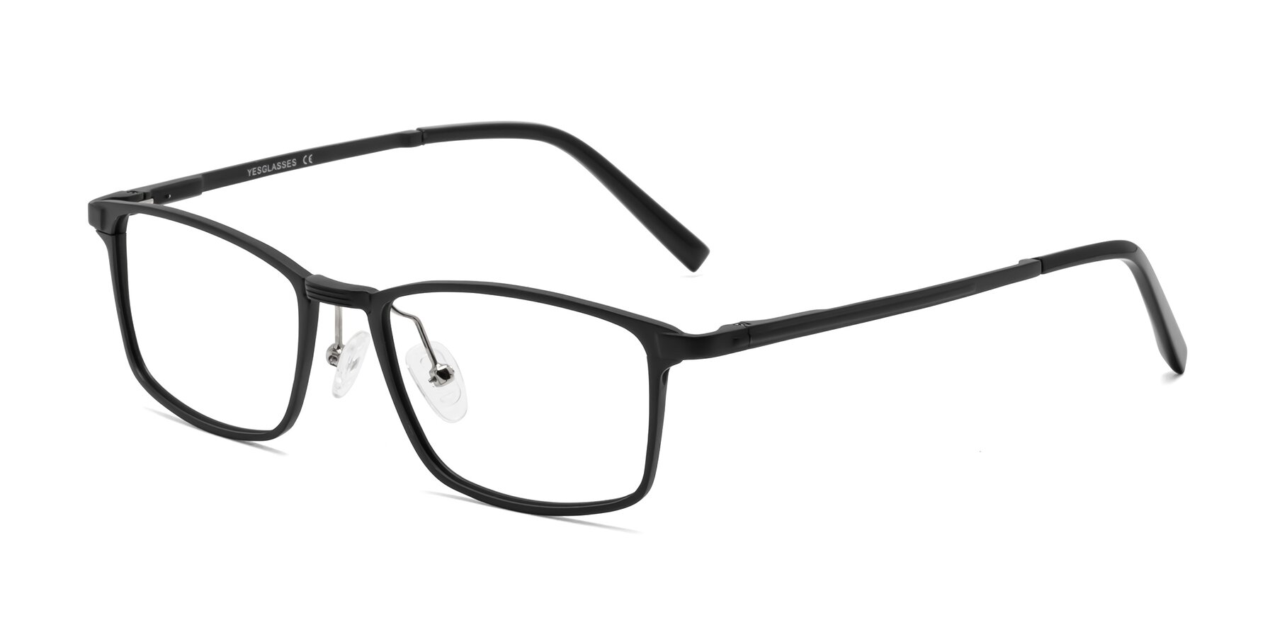 Angle of CX6298 in Black with Clear Eyeglass Lenses