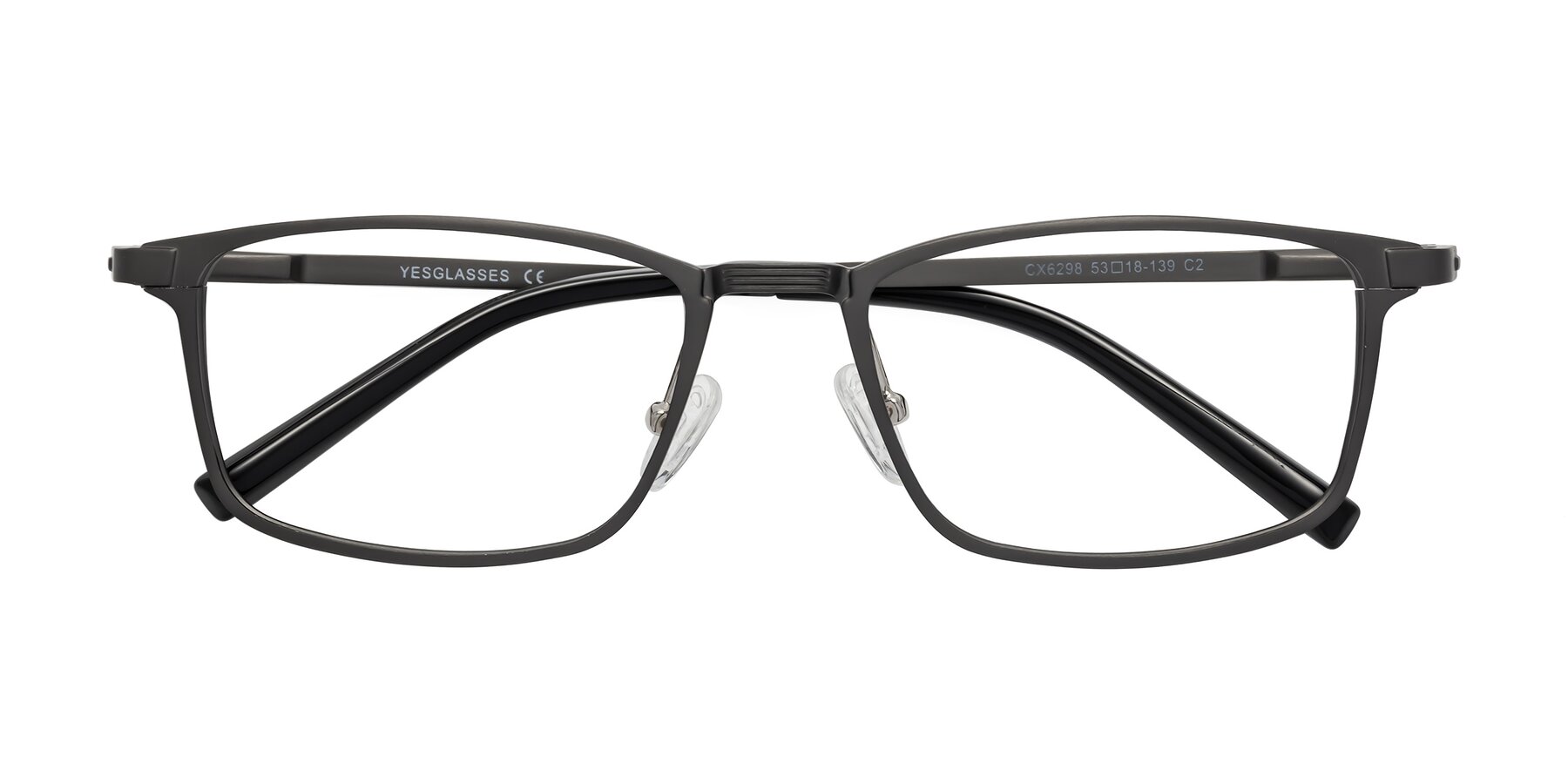 Folded Front of CX6298 in Gunmetal with Clear Blue Light Blocking Lenses