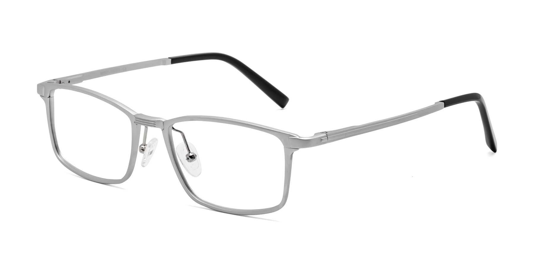 Angle of CX6298 in Silver with Clear Eyeglass Lenses