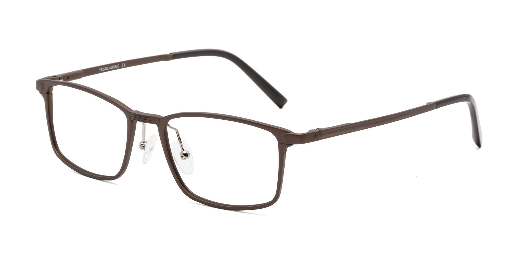 Angle of CX6298 in Coffee with Clear Eyeglass Lenses