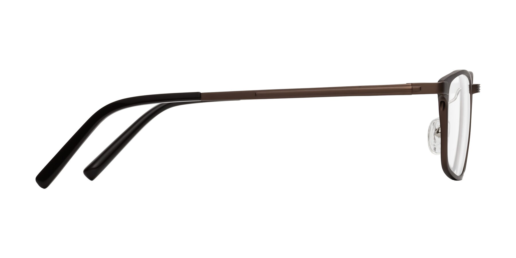 Side of CX6298 in Coffee with Clear Eyeglass Lenses