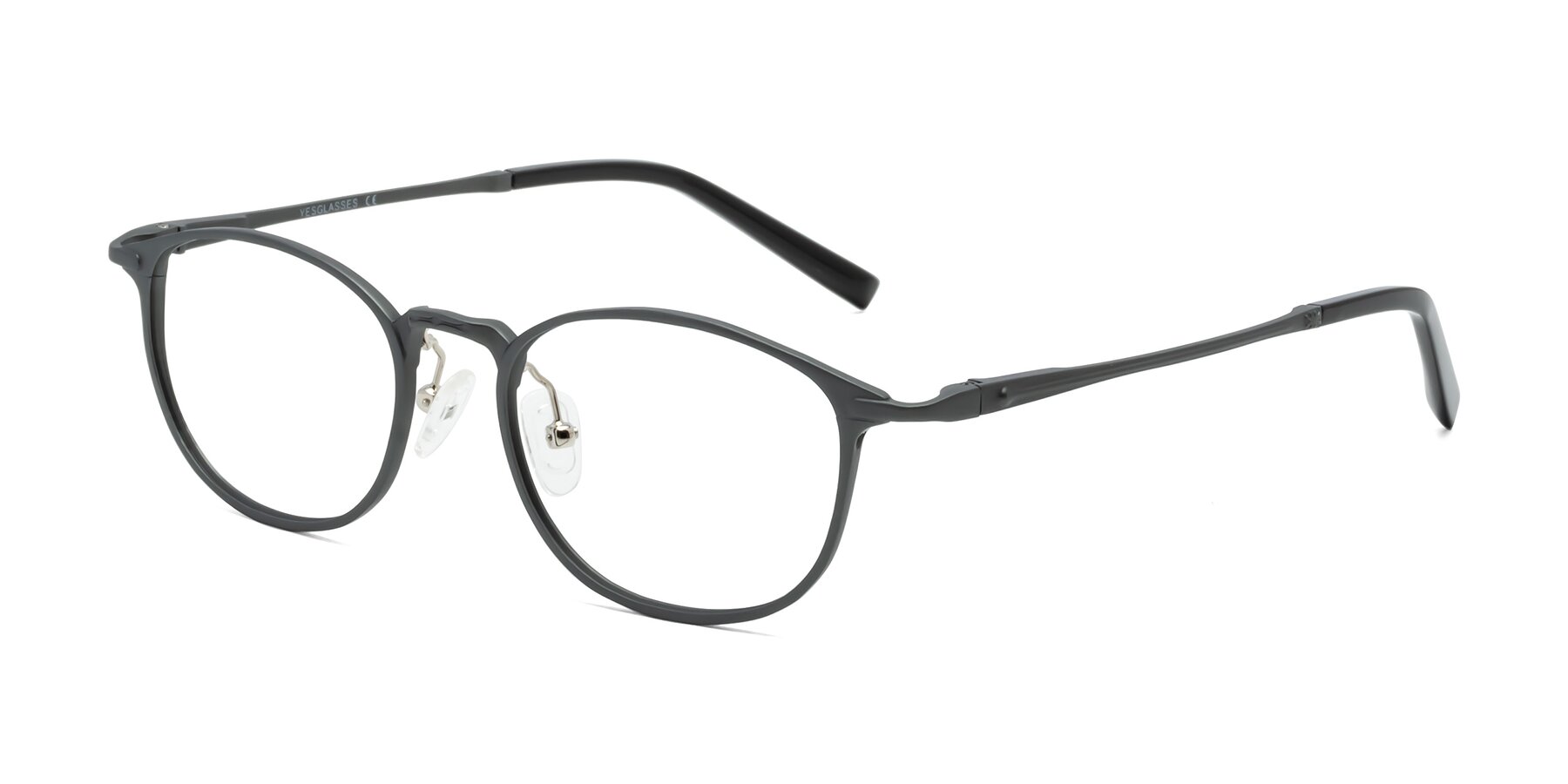 Angle of CX6301 in Gunmetal with Clear Eyeglass Lenses