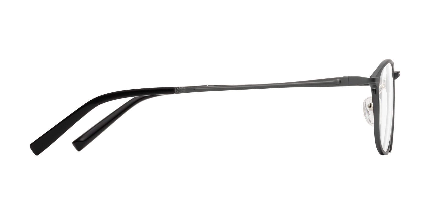 Side of CX6301 in Gunmetal with Clear Eyeglass Lenses