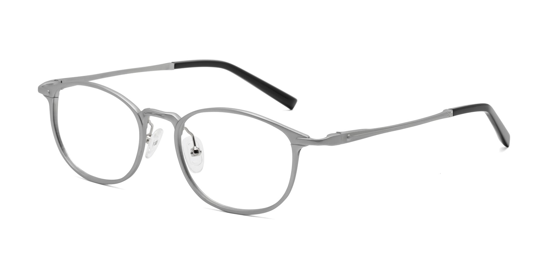 Angle of CX6301 in Silver with Clear Eyeglass Lenses