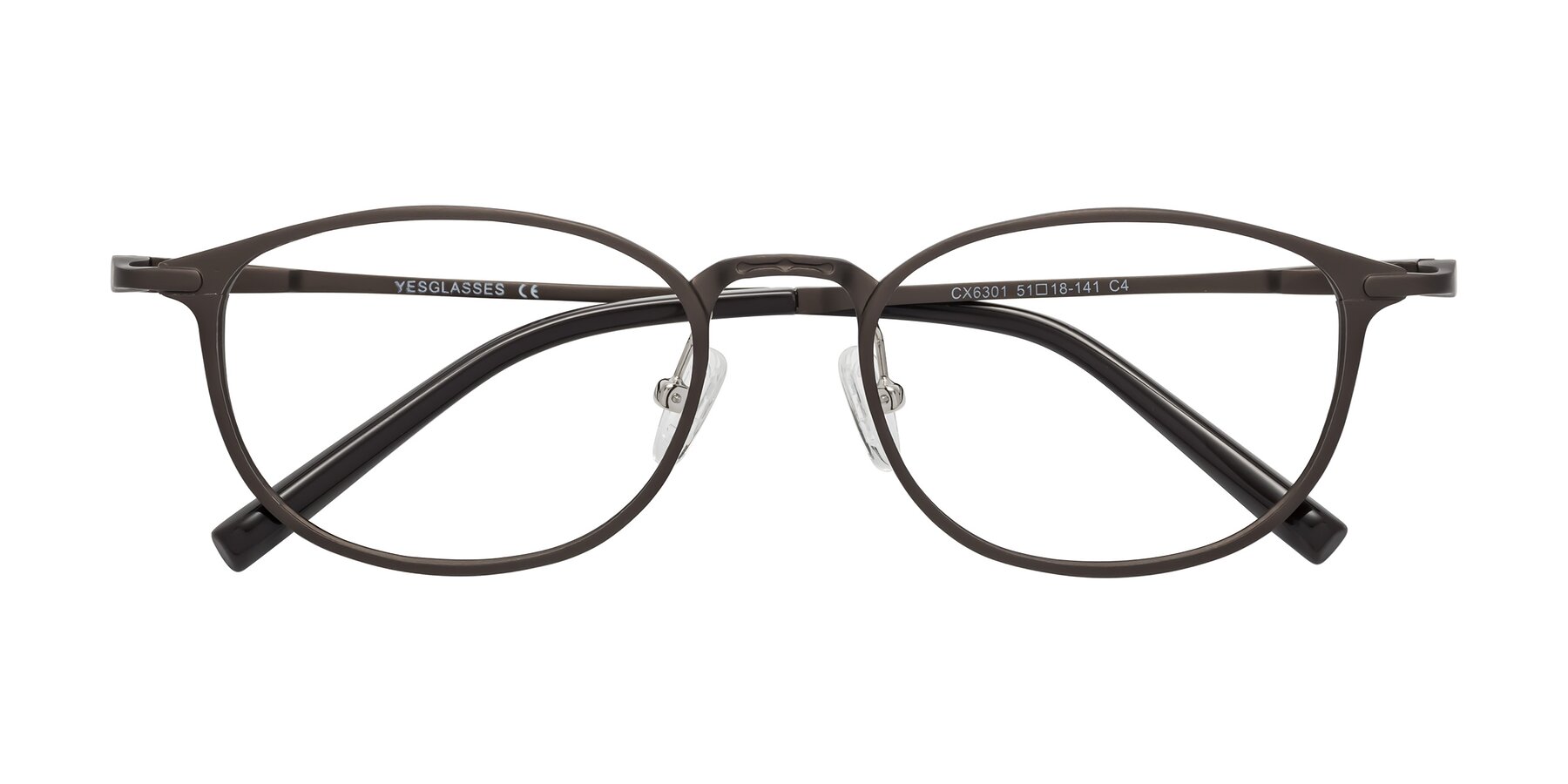 Folded Front of CX6301 in Coffee with Clear Reading Eyeglass Lenses