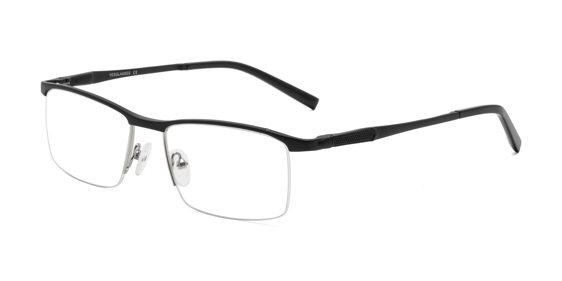 Angle of CX6303 in Black with Clear Eyeglass Lenses