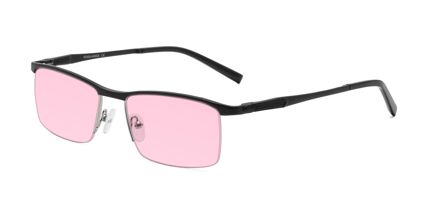 Angle of CX6303 in Black with Light Pink Tinted Lenses
