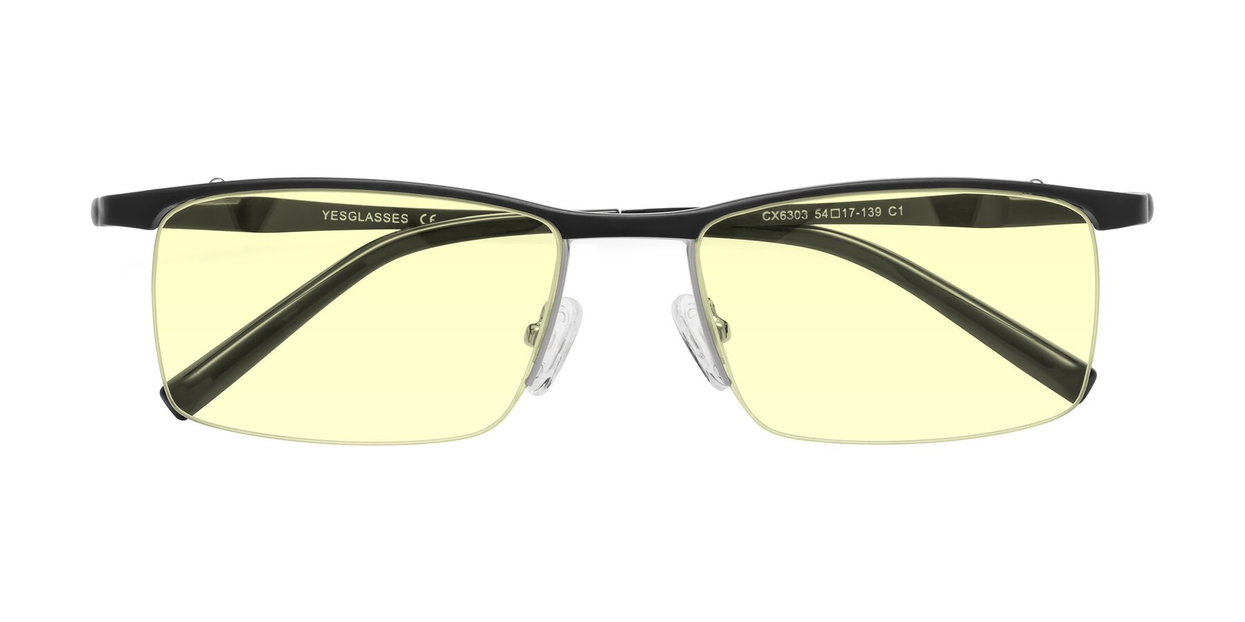 Folded Front of CX6303 in Black with Light Yellow Tinted Lenses