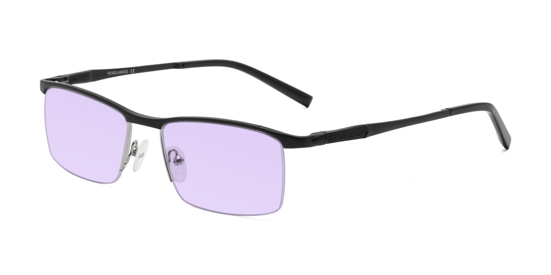 Angle of CX6303 in Black with Light Purple Tinted Lenses