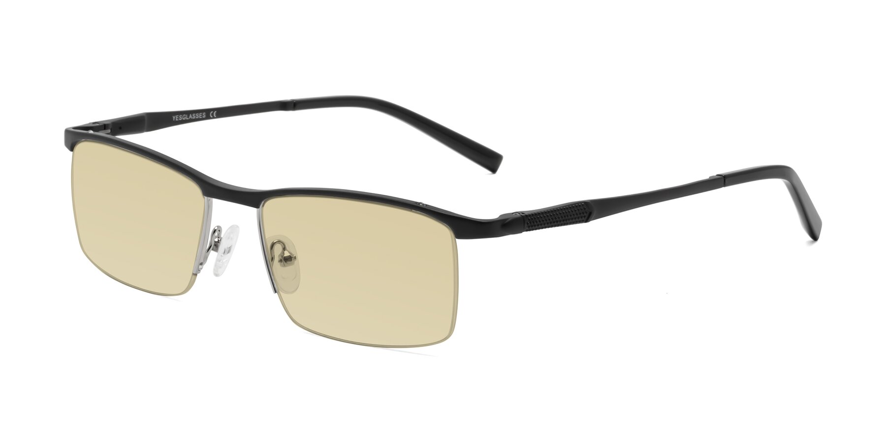 Angle of CX6303 in Black with Light Champagne Tinted Lenses