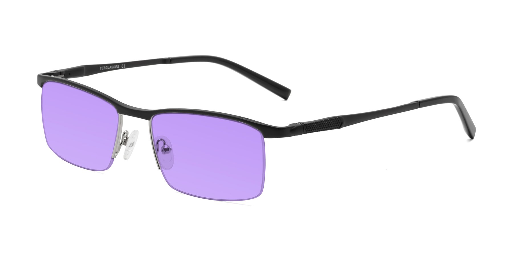 Angle of CX6303 in Black with Medium Purple Tinted Lenses