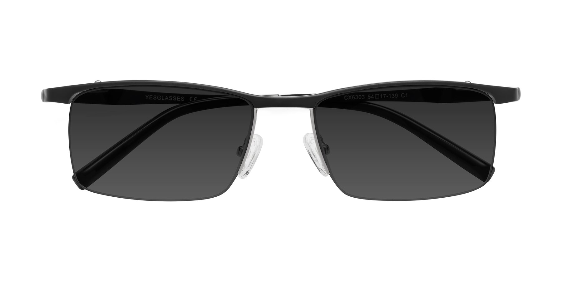 Folded Front of CX6303 in Black with Gray Tinted Lenses