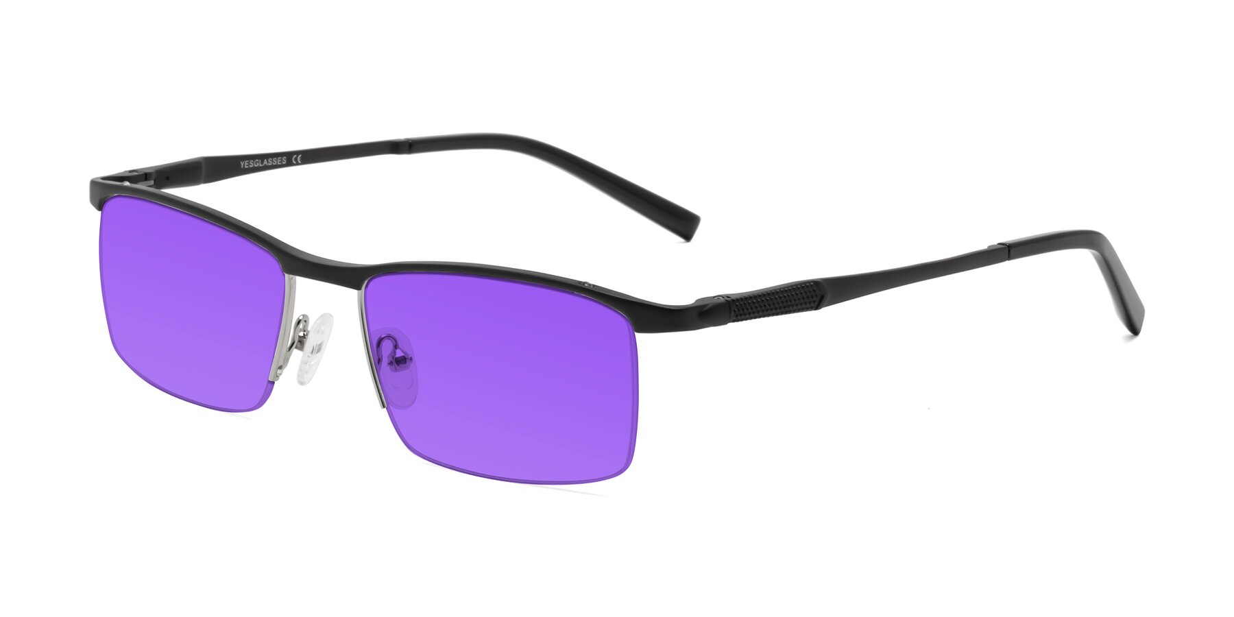 Angle of CX6303 in Black with Purple Tinted Lenses