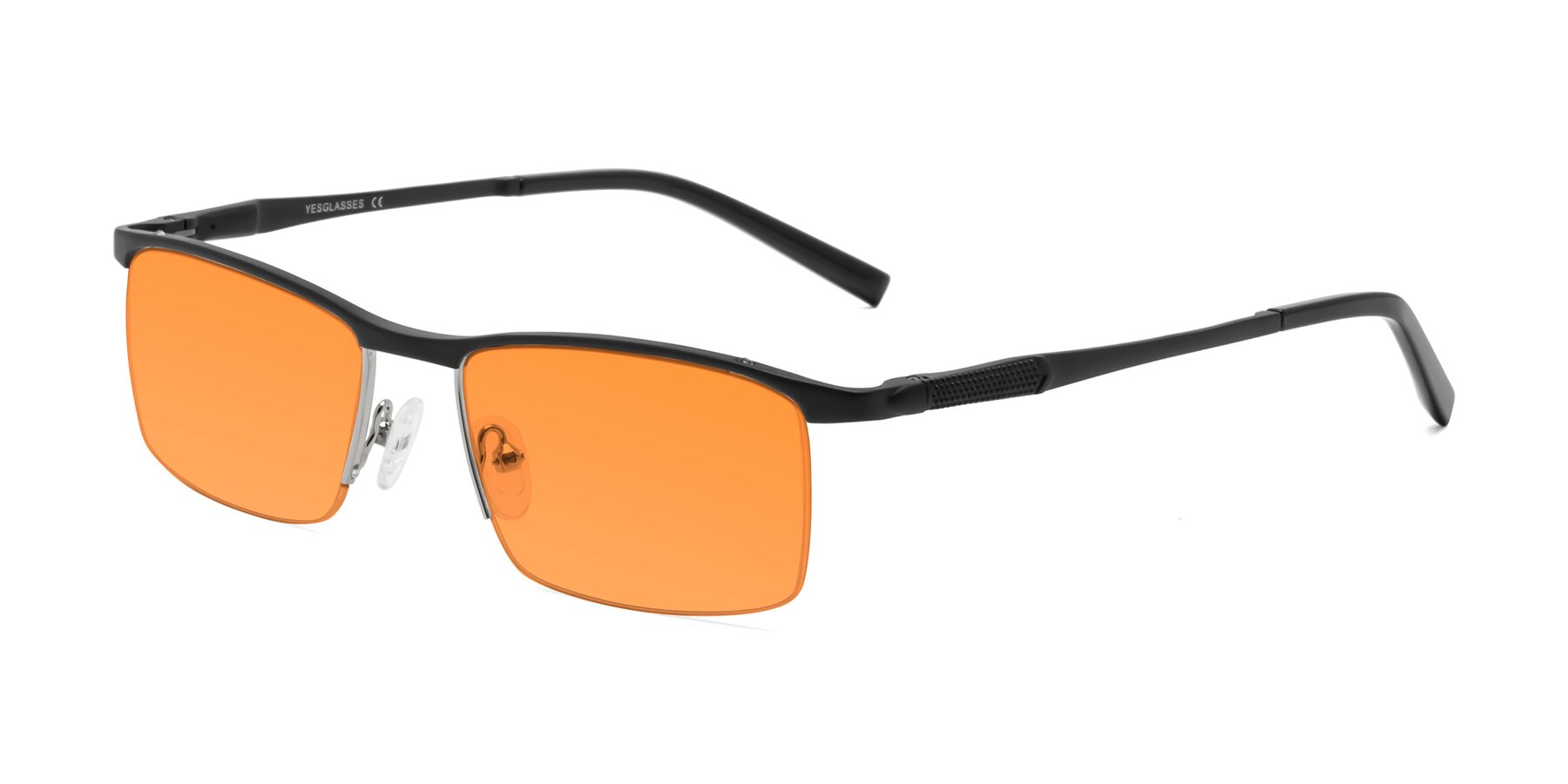Angle of CX6303 in Black with Orange Tinted Lenses