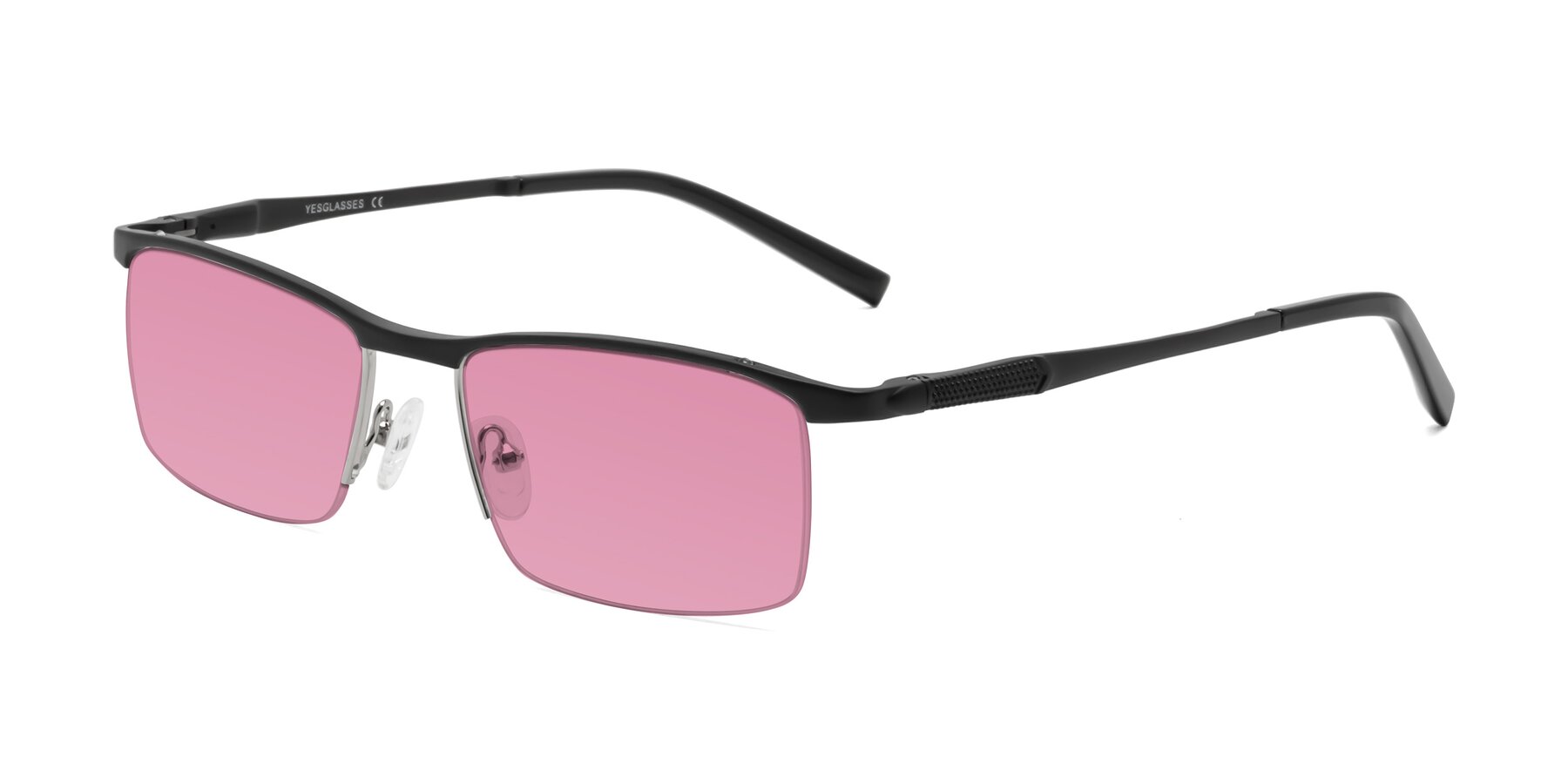 Angle of CX6303 in Black with Medium Wine Tinted Lenses