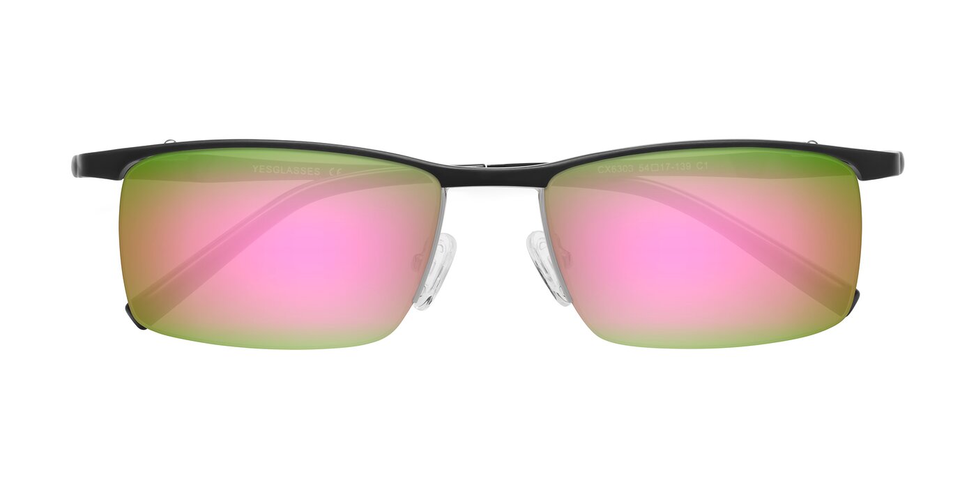 CX6303 - Black Flash Mirrored Sunglasses