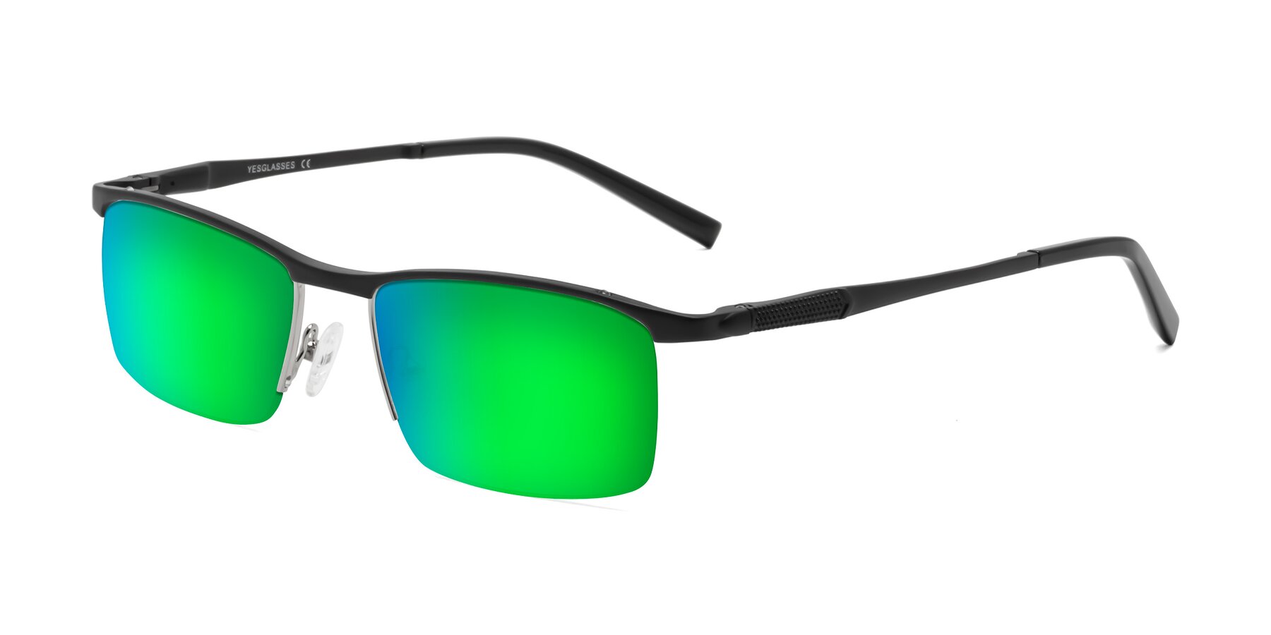 Angle of CX6303 in Black with Green Mirrored Lenses