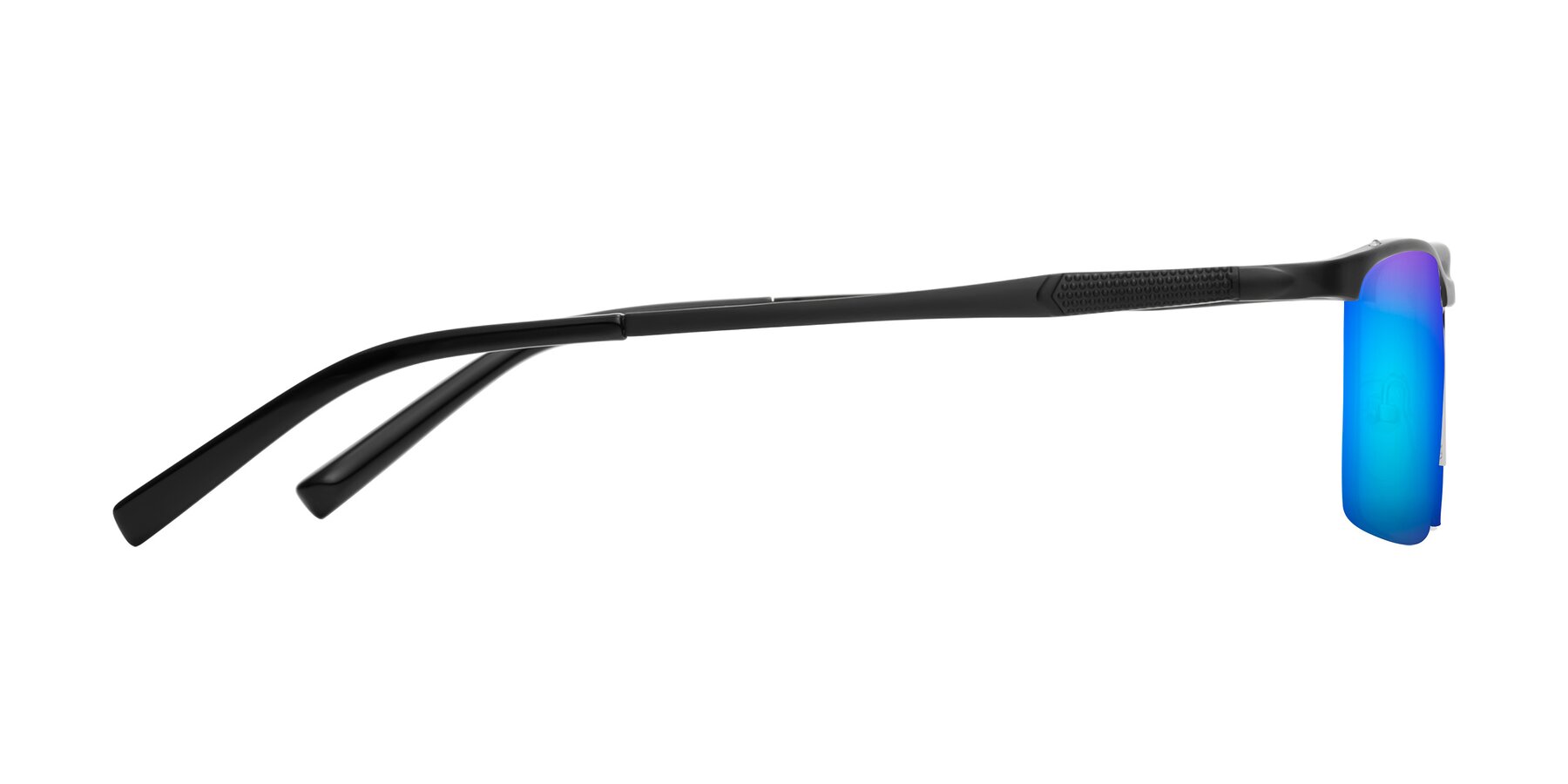 Side of CX6303 in Black with Blue Mirrored Lenses