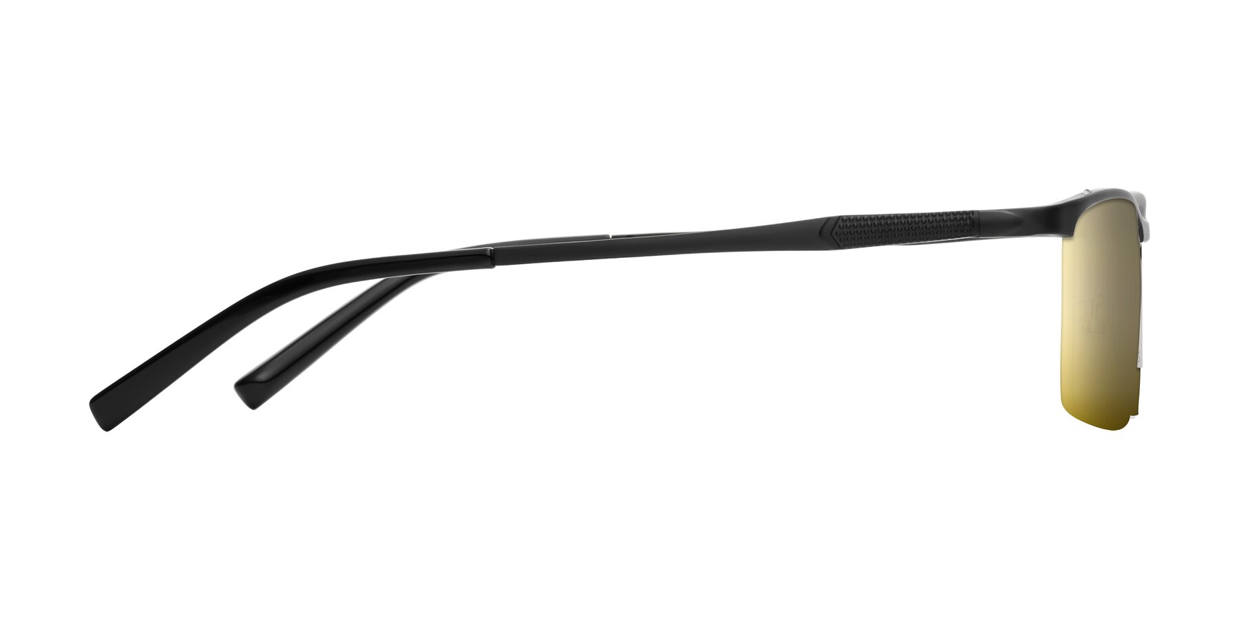 Side of CX6303 in Black with Gold Mirrored Lenses