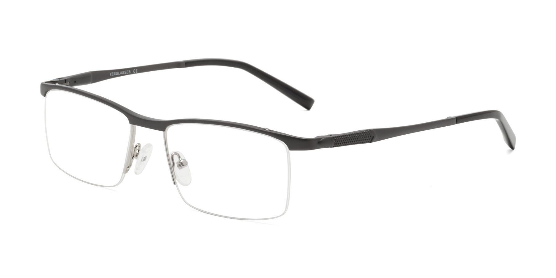 Angle of CX6303 in Gunmetal with Clear Eyeglass Lenses