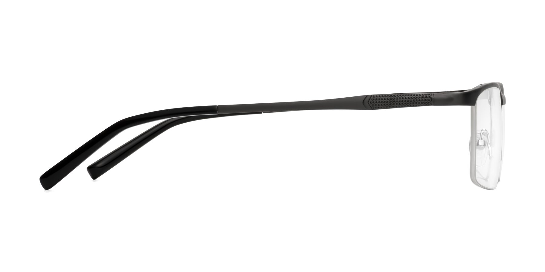 Side of CX6303 in Gunmetal with Clear Eyeglass Lenses