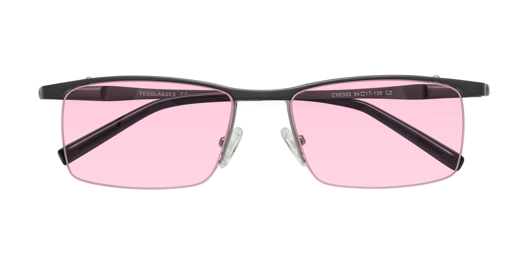 Folded Front of CX6303 in Gunmetal with Light Pink Tinted Lenses