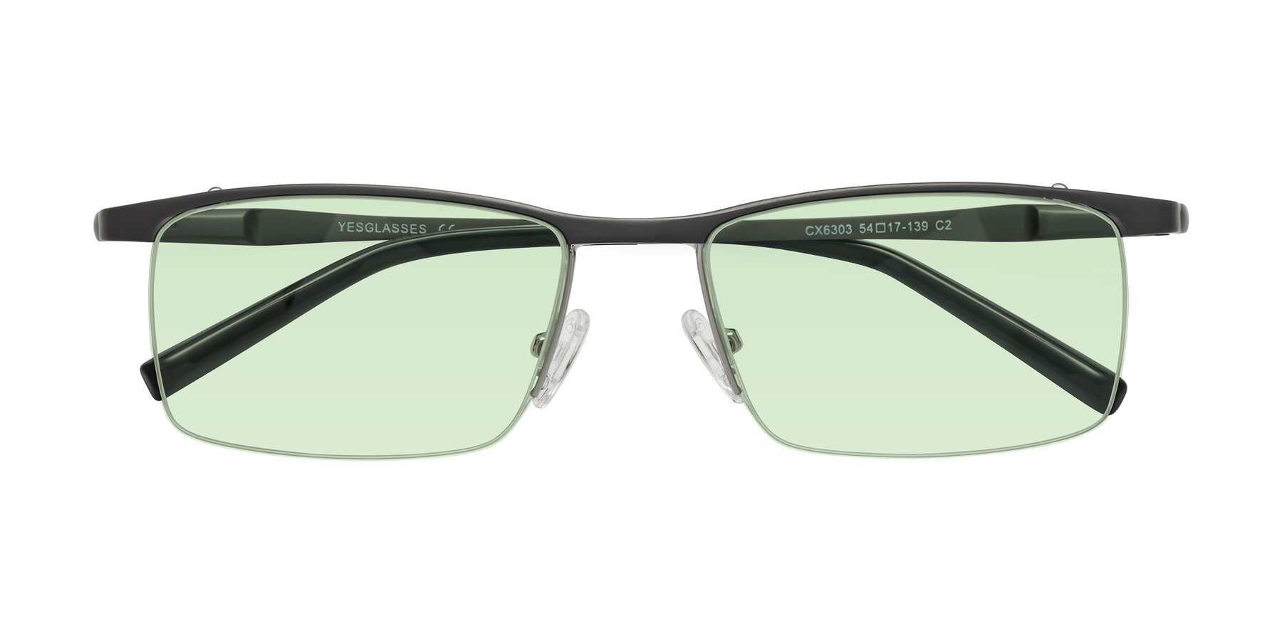 Folded Front of CX6303 in Gunmetal with Light Green Tinted Lenses