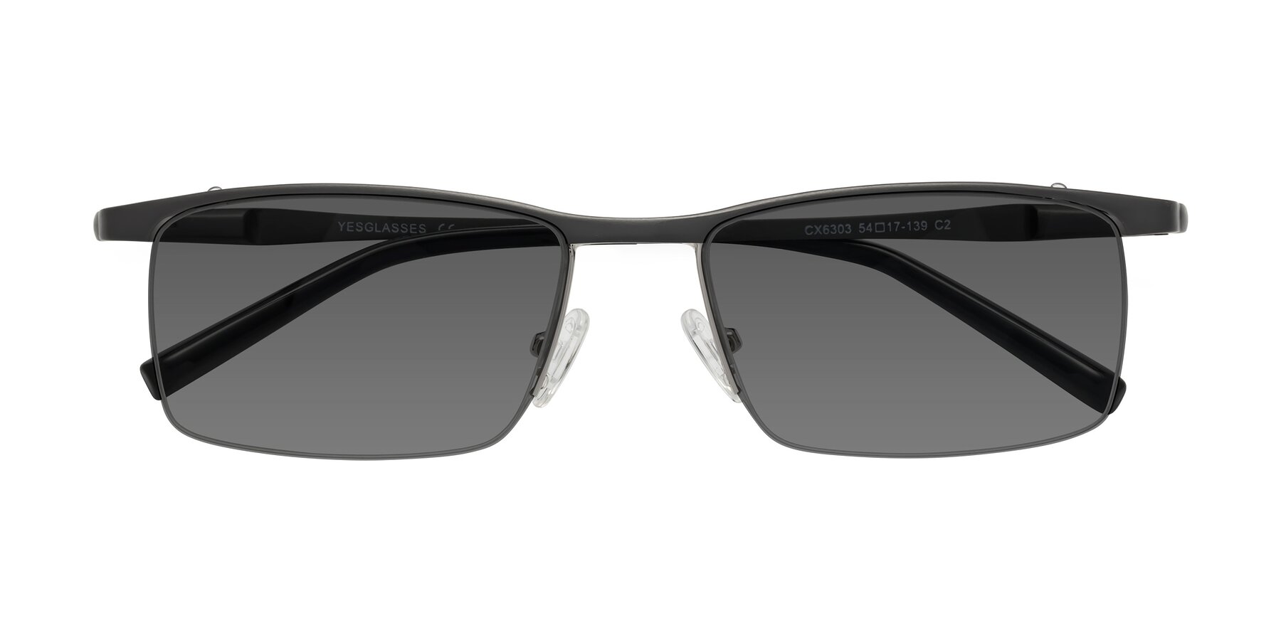 Folded Front of CX6303 in Gunmetal with Medium Gray Tinted Lenses