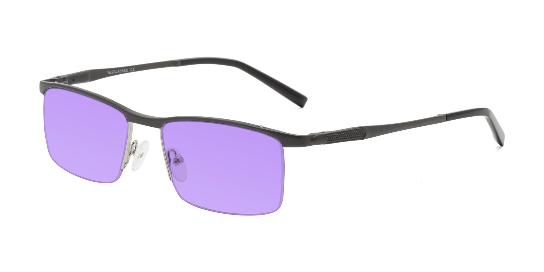 Angle of CX6303 in Gunmetal with Medium Purple Tinted Lenses