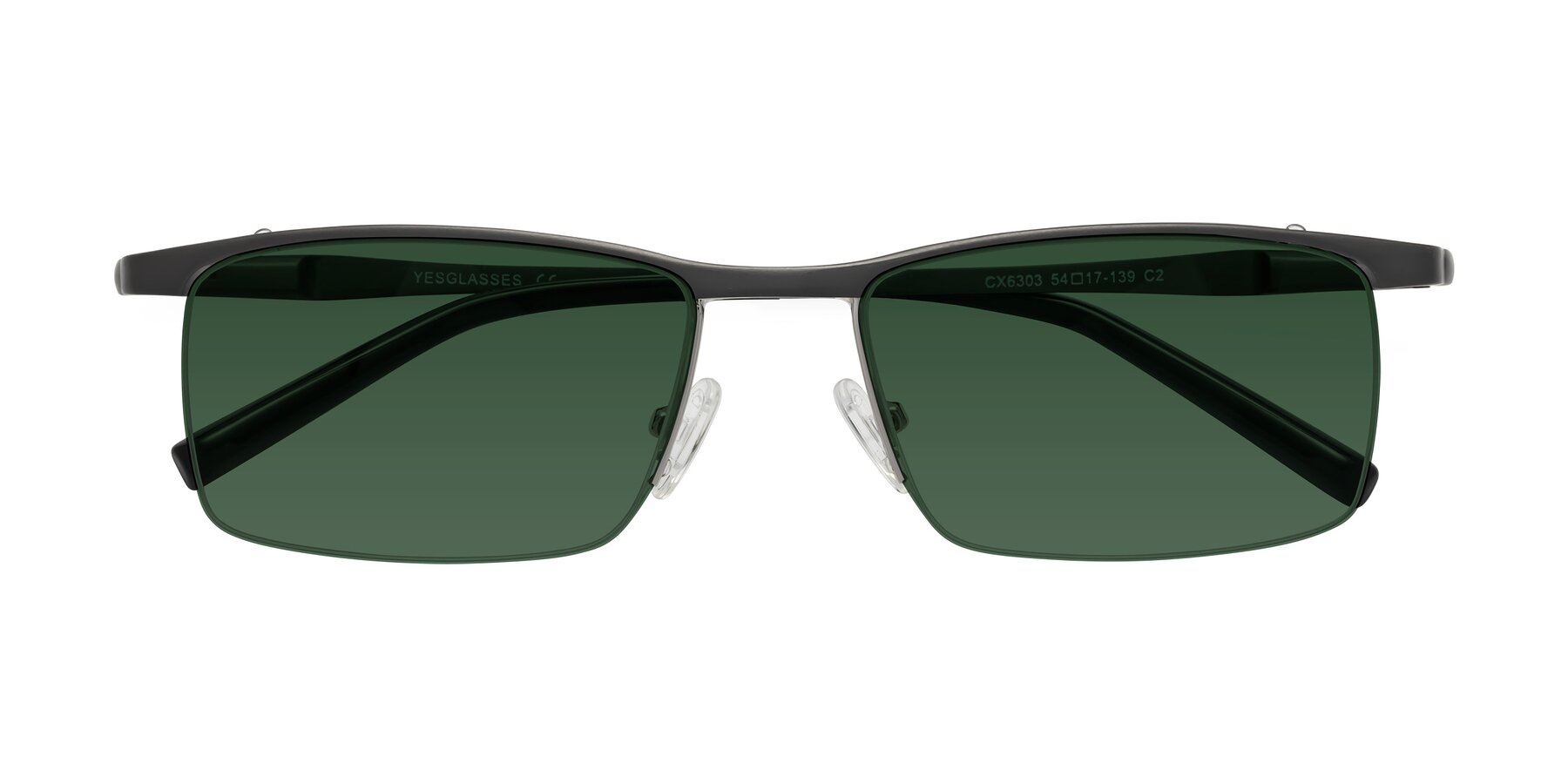 Folded Front of CX6303 in Gunmetal with Green Tinted Lenses
