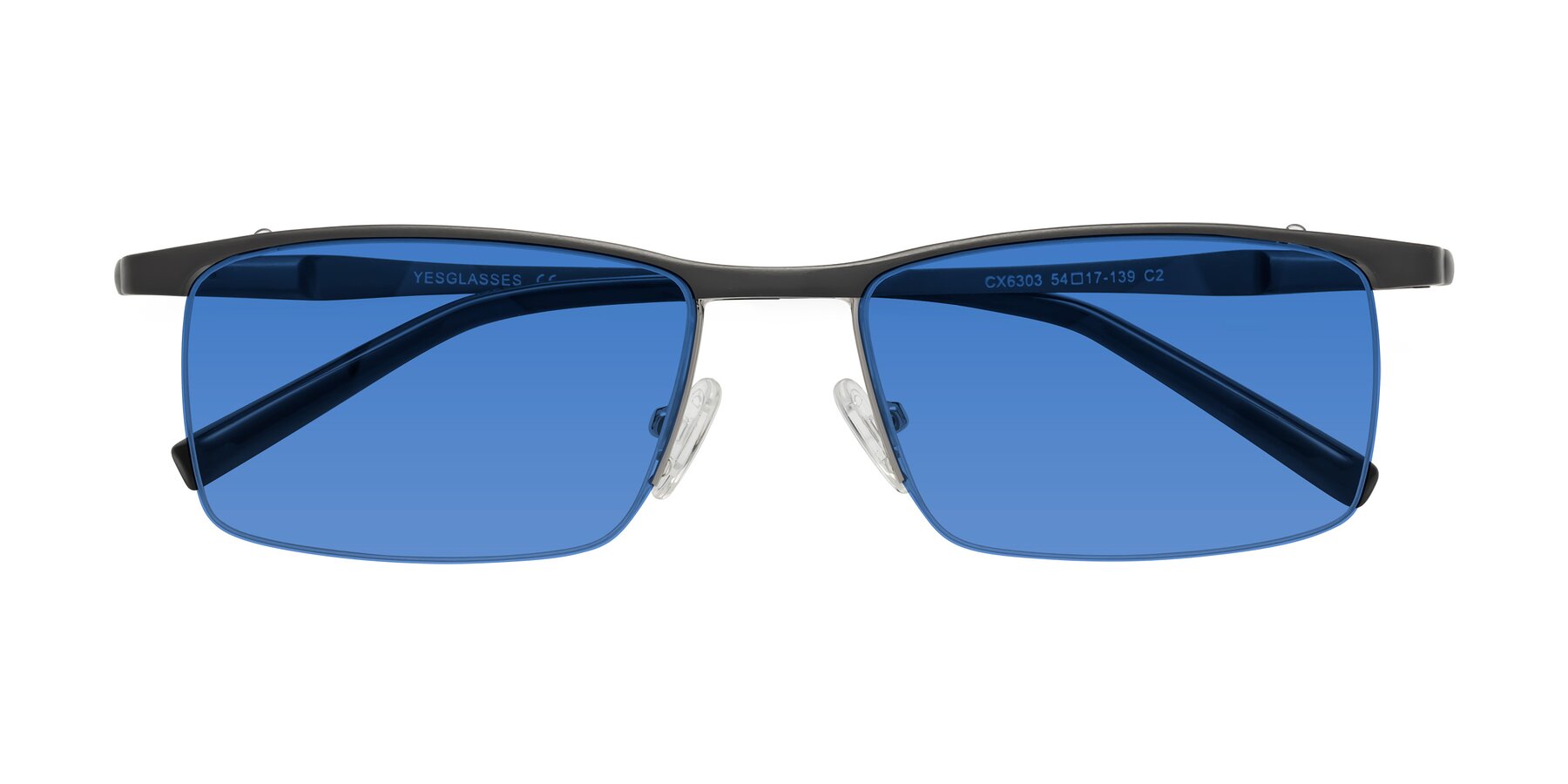 Folded Front of CX6303 in Gunmetal with Blue Tinted Lenses