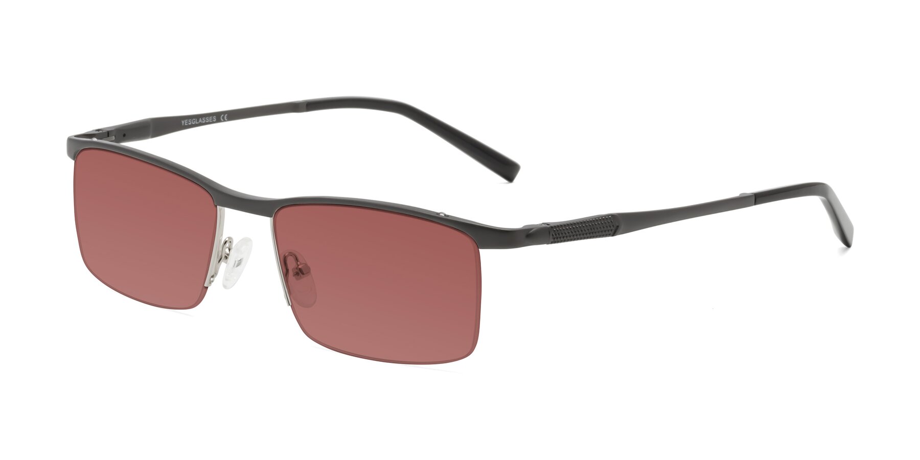 Angle of CX6303 in Gunmetal with Garnet Tinted Lenses