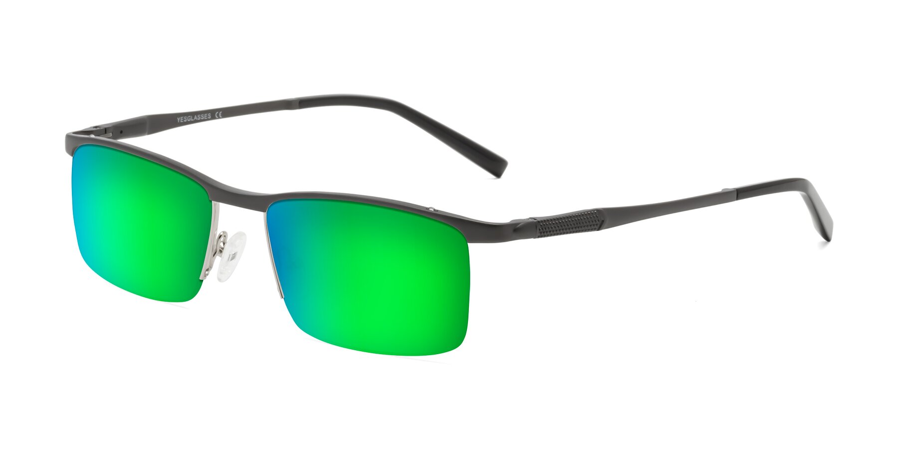 Angle of CX6303 in Gunmetal with Green Mirrored Lenses
