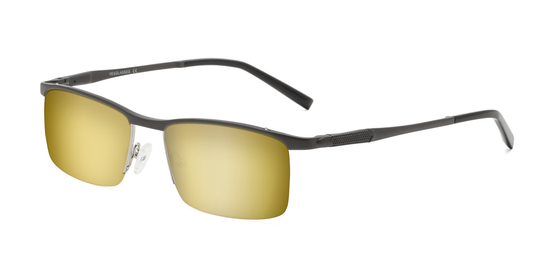 Angle of CX6303 in Gunmetal with Gold Mirrored Lenses