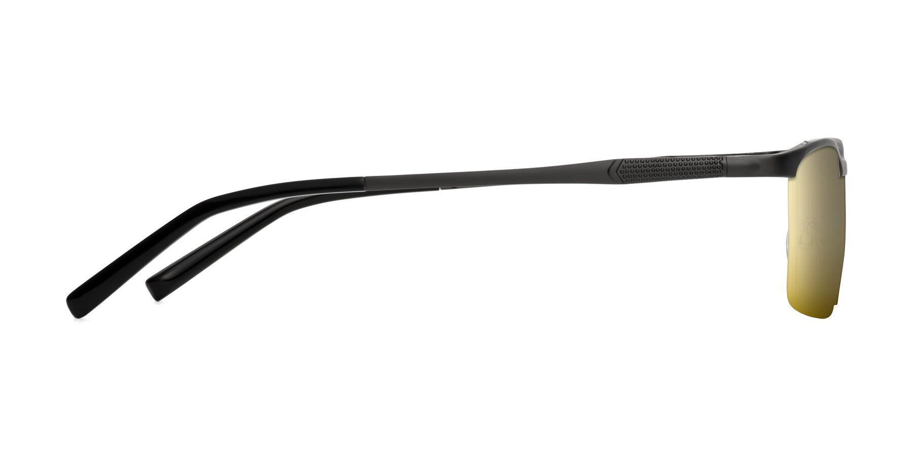 Side of CX6303 in Gunmetal with Gold Mirrored Lenses