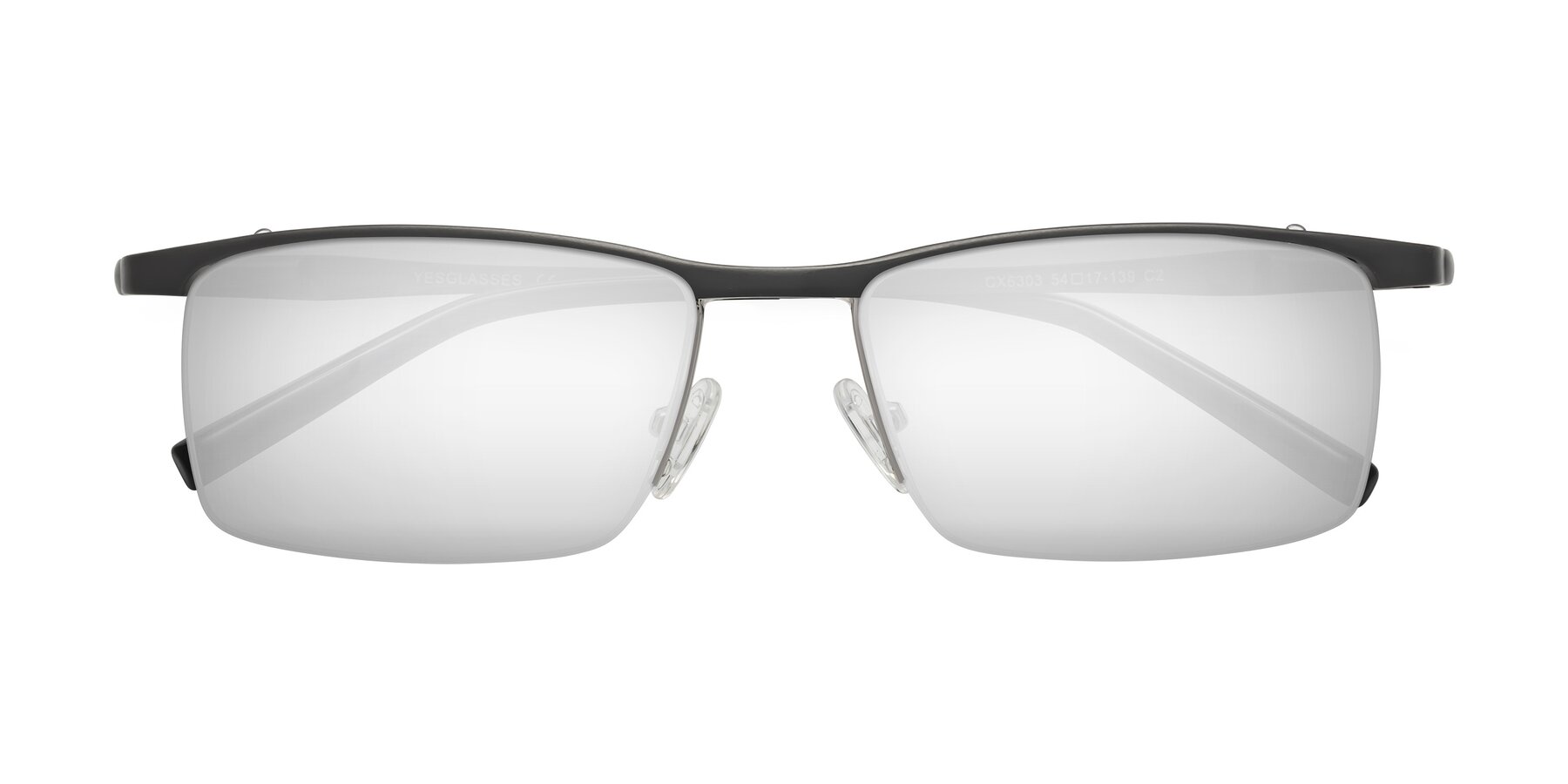 Folded Front of CX6303 in Gunmetal with Silver Mirrored Lenses