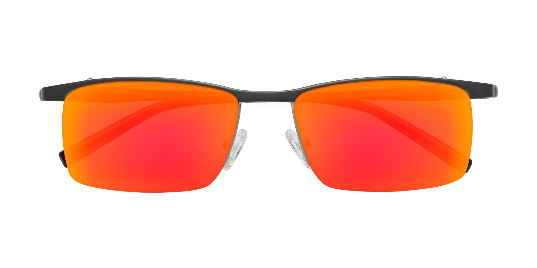 Folded Front of CX6303 in Gunmetal with Red Gold Mirrored Lenses