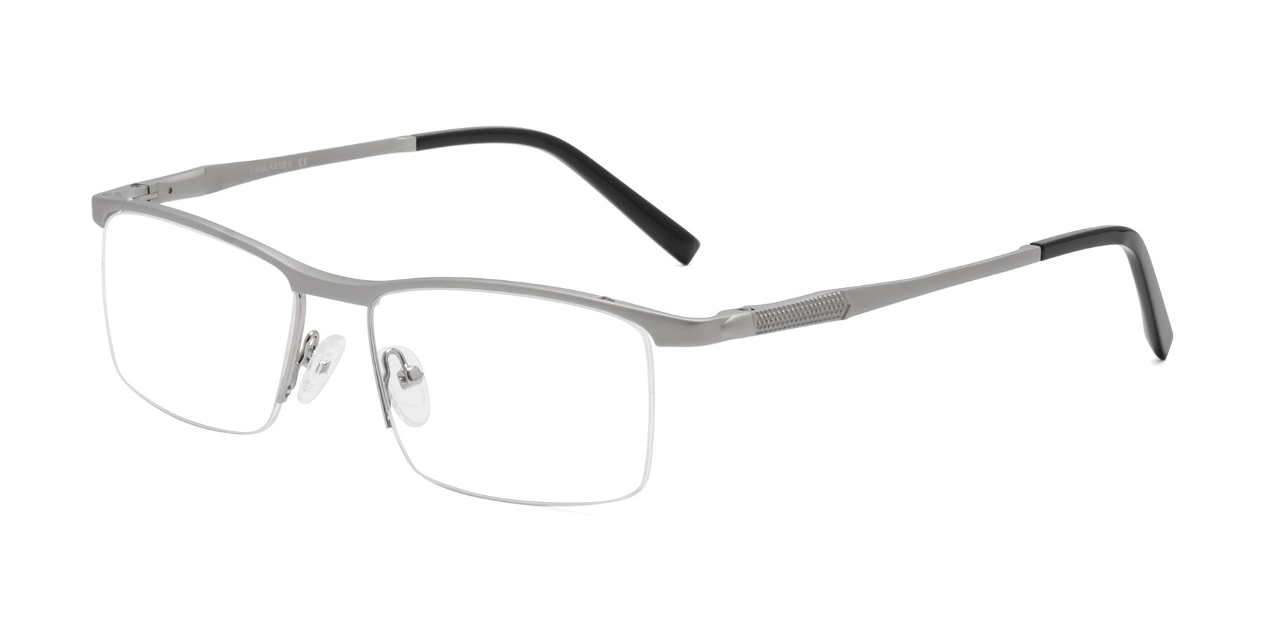 Angle of CX6303 in Silver with Clear Eyeglass Lenses