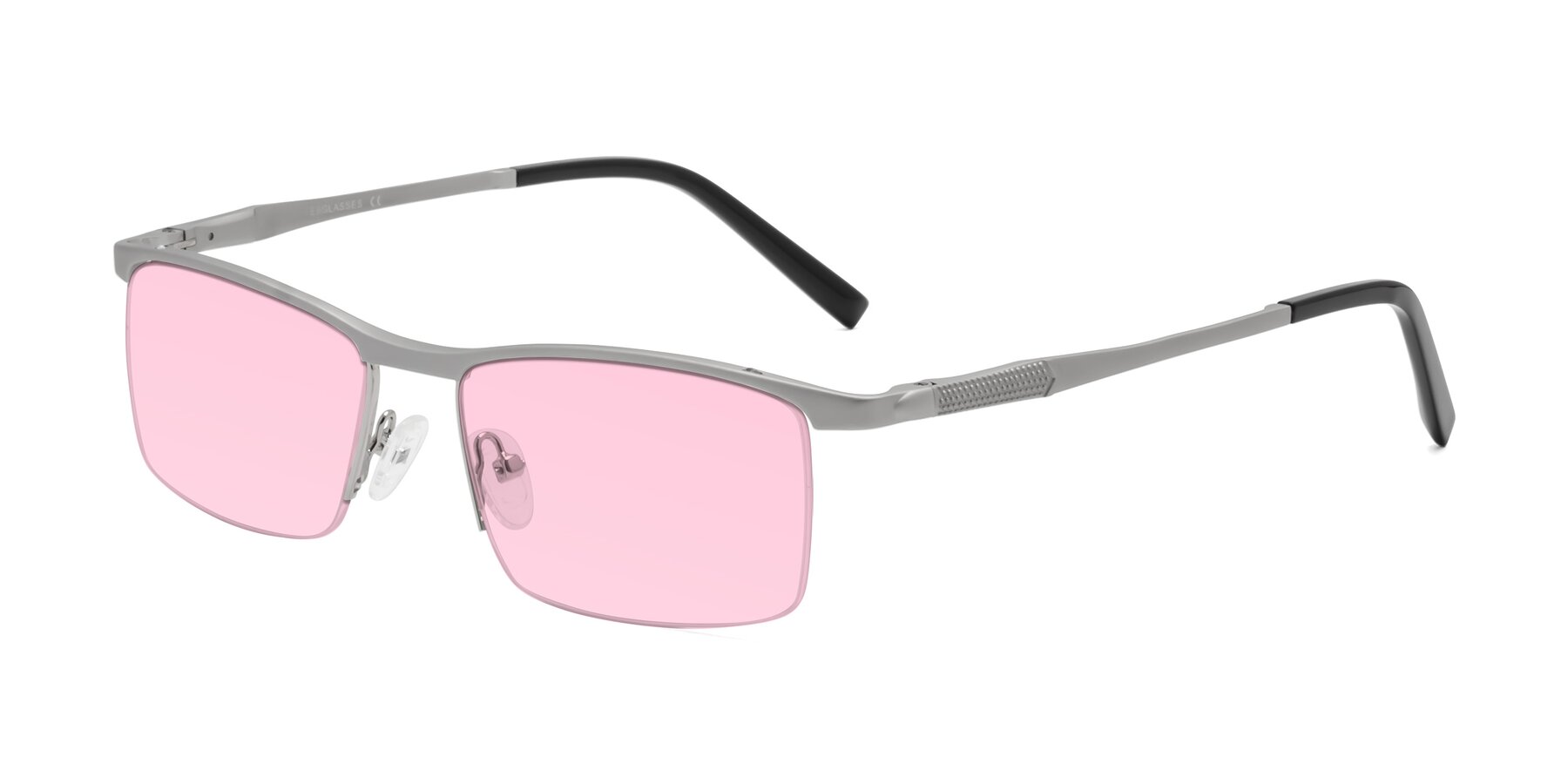 Angle of CX6303 in Silver with Light Pink Tinted Lenses