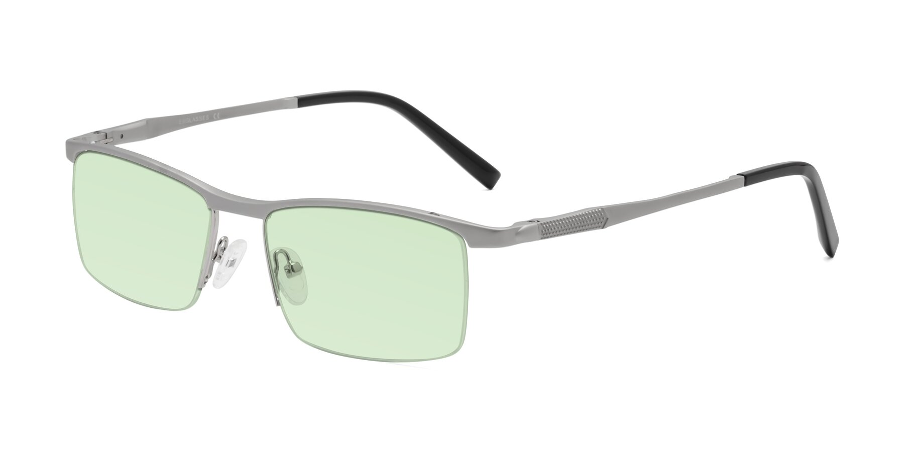 Angle of CX6303 in Silver with Light Green Tinted Lenses