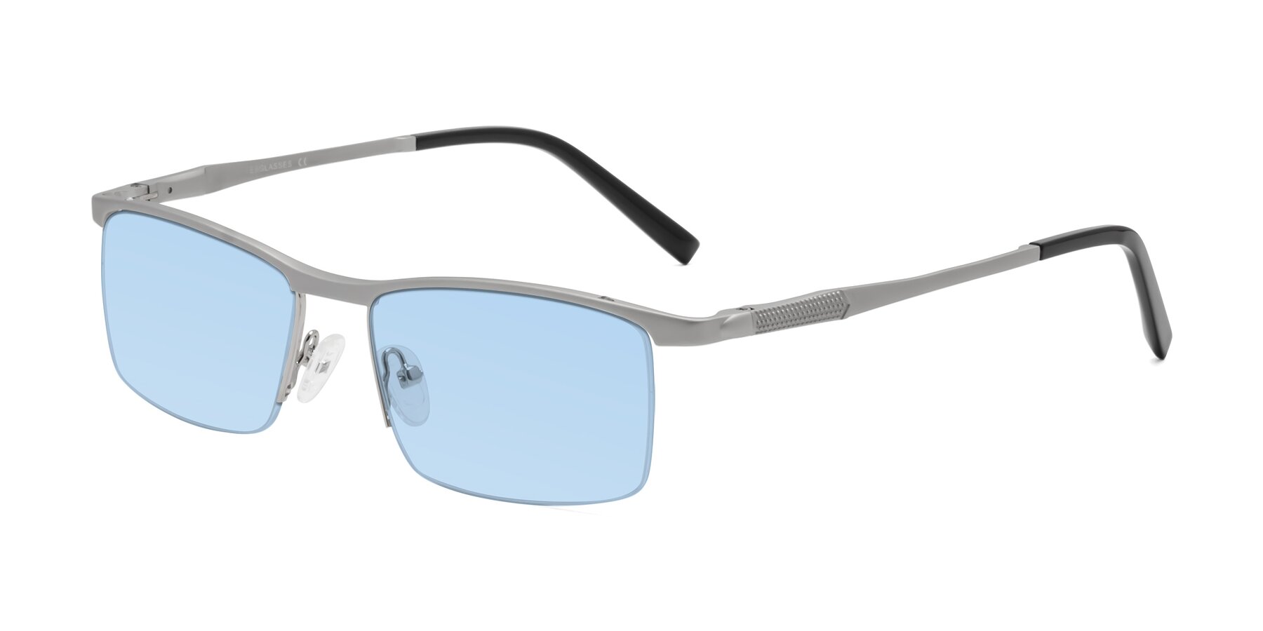 Angle of CX6303 in Silver with Light Blue Tinted Lenses